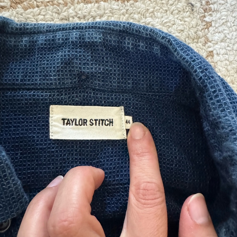 Taylor Stitch Blue Waffle Knit Shirt